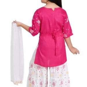 Vaishno Mata New Ethnic Kurta & Sahrara With Dupatta Sets (Pink)