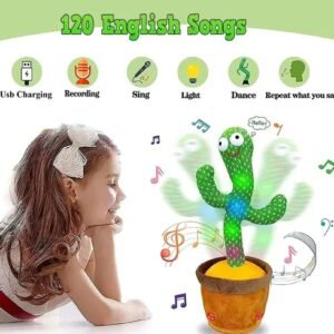 Vaishno Mata Cactus Toy Talking Plant Plush Dancing Cactus Voice Repeat, Recording 120+ Song