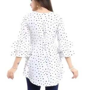 Vaishno Mata Woman’s Printed White Tunic Top
