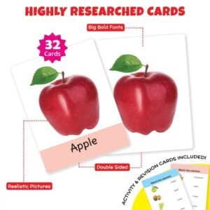 Vaishno Mata Fruits Flash Cards for Kids (32 Cards) | Fun Learning Toy for 2-6 years