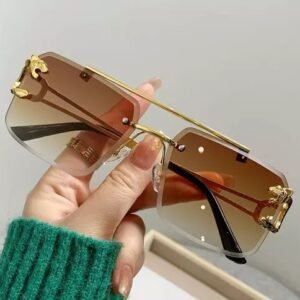 Vaishno Mata Women, Girls Gold Metal Rectangular , UV Protected Mc Stan Sunglasses (Pack of 1)