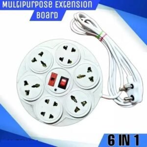 Vaishno Mata Mini Power Strip 8 in 1 Socket Extension Cord/Board with 1 Switch, LED Indicator, Safety Fuse & SOCKET International sockets, 2 Meter Cord Wire Length