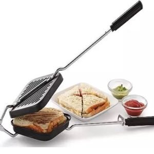 Vaishno Mata Nonstick Grill Sandwich Toaster | Grill Sandwich Maker | Gas Sandwich Toaster (Black)