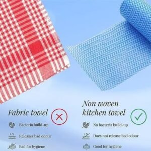 Vaishno Mata Kitchen Printed Tissue Rolls – Non-Woven Reusable and Washable Kitchen Printed Tissue Roll – 4 Roll (120 Pulls Each)