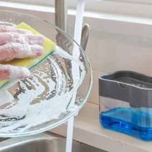 Vaishno Mata Dispenser for 2 in 1 Press-Type Sink Dishwasher Liquid Soap Dispenser Pump with Sponge Holder Caddy for Home and Kitchen Accessories