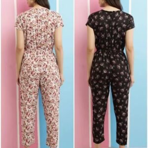 Vaishno Mata PRINTED JUMPSUIT COMBO FOR WOMEN AND GIRL